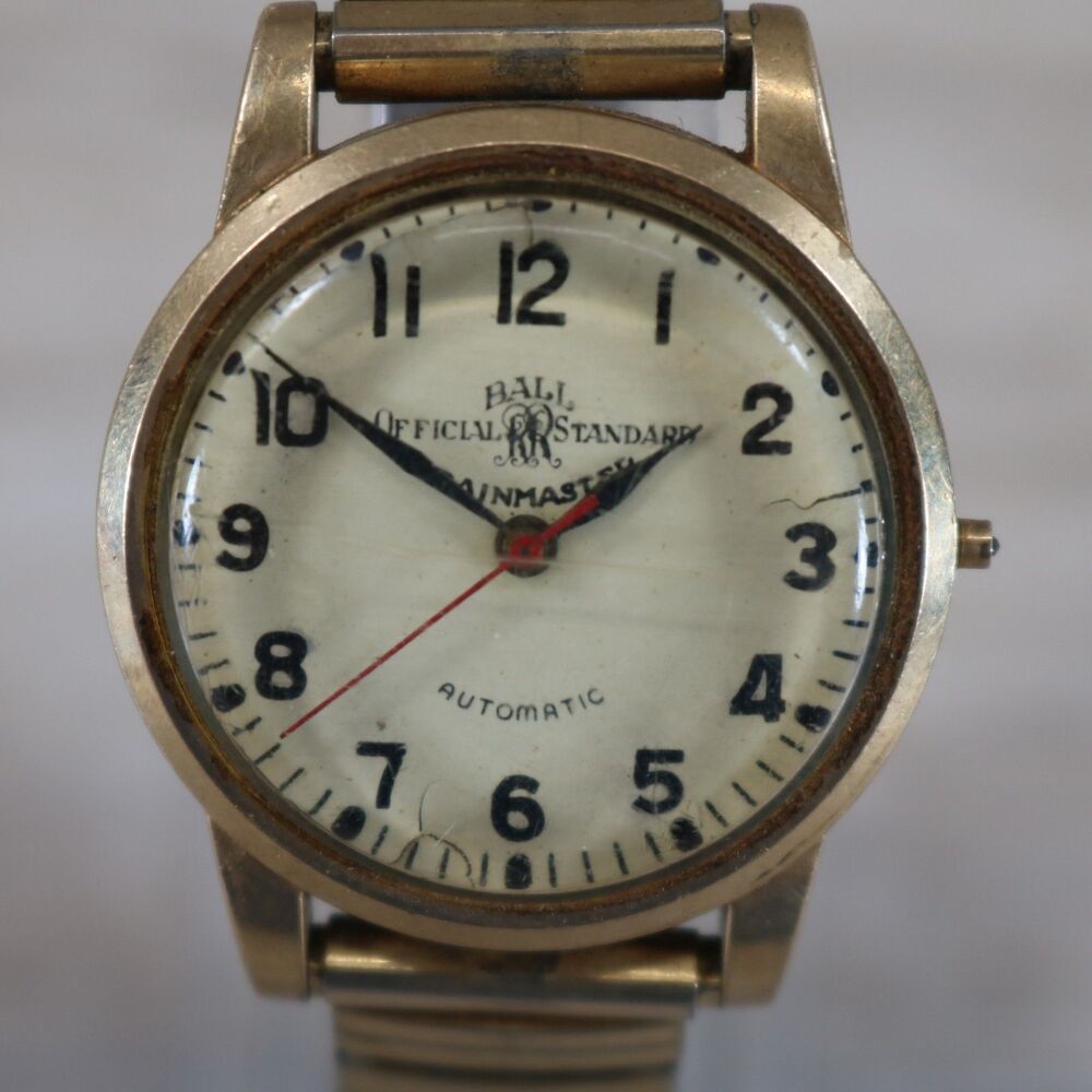 Ball Trainmaster Official RR Standard Watch – Pre-Owned, Auto, Gold, White Dial